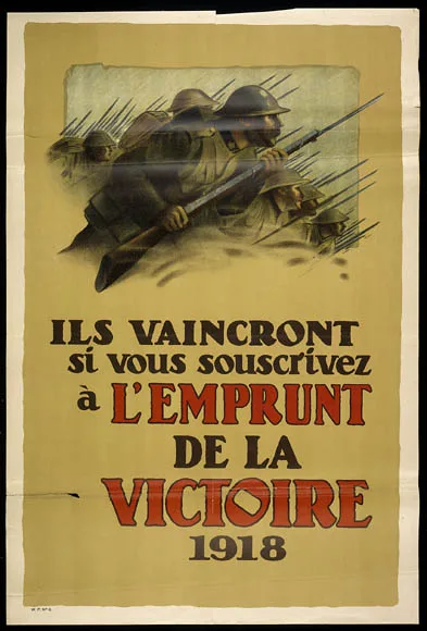 Affiche de propagande pour inciter la population à participer au financement de la guerre