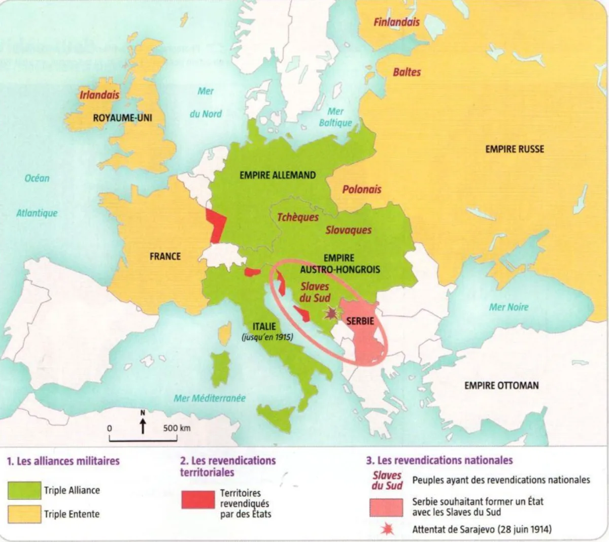 Les tensions en Europe avant 1914
